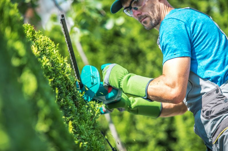 Landscaper Using Shears